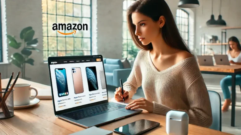  20代女性がApple公式サイトとAmazonで製品比較をしている