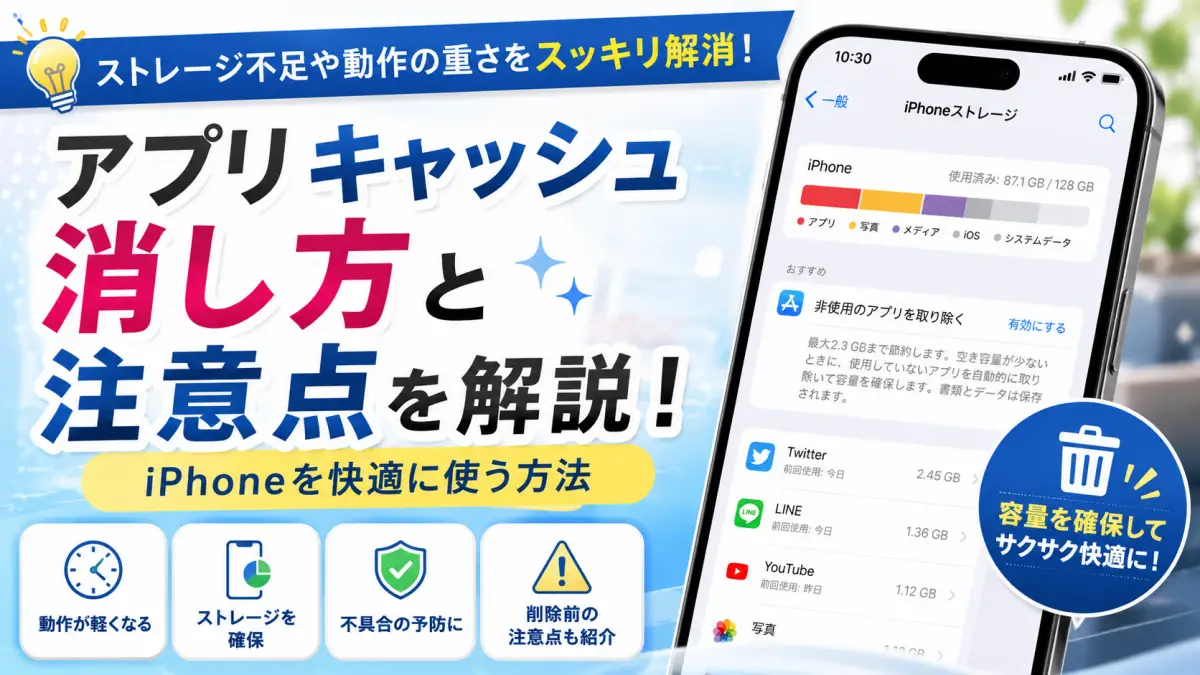 アプリ キャッシュ 消し方と注意点を解説！iPhoneを快適に使う方法