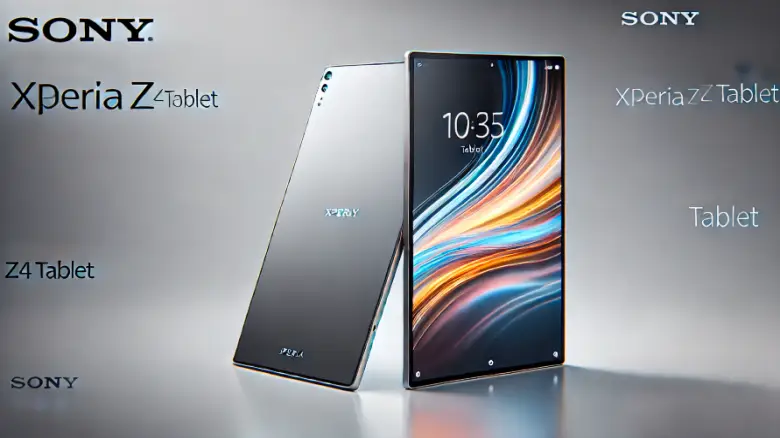 「スリムなベゼルとモダンなメタリック仕上げを備えた、洗練された軽量の 10.1 インチ タブレットの横向き画像。」エクスペリア タブレット