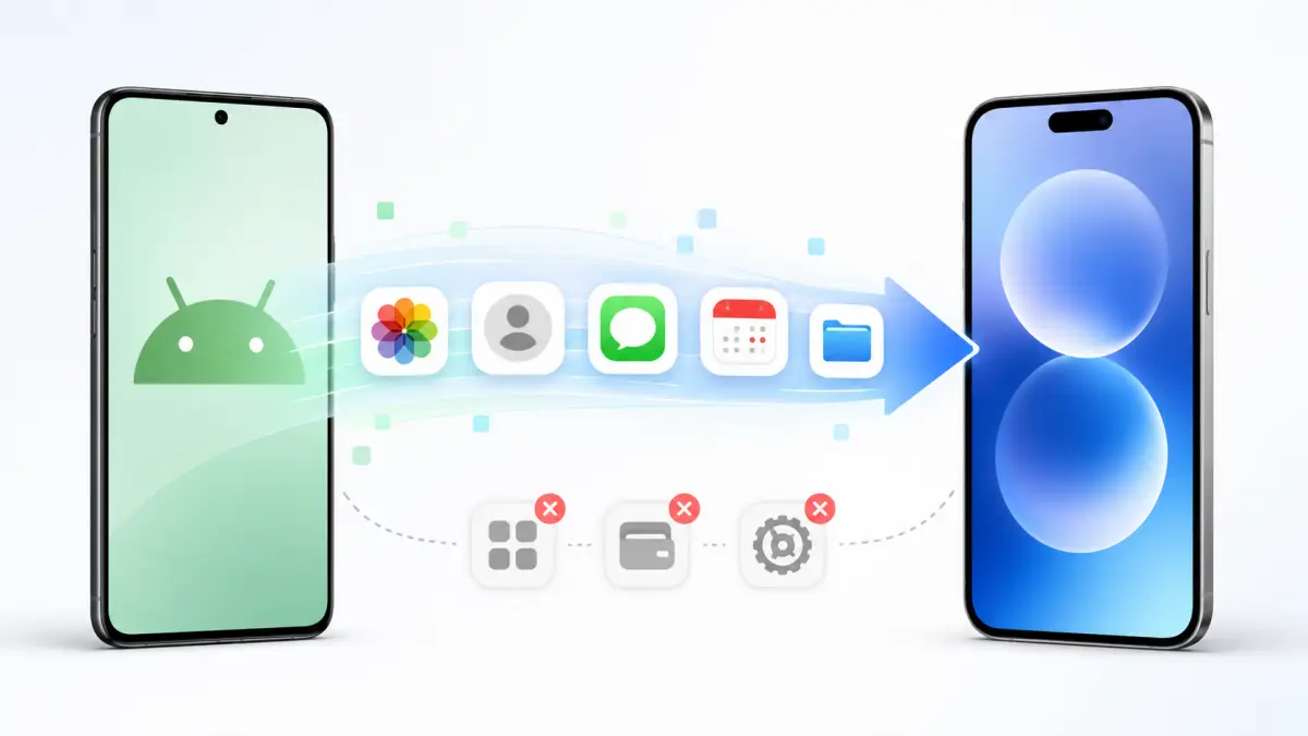 AndroidからiPhoneにデータ移行する際の方法と移行できない項目一覧