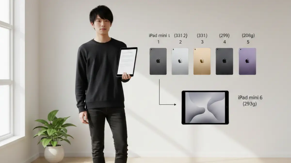 iPad miniの重さを徹底比較｜歴代モデル一覧と最軽量は293g