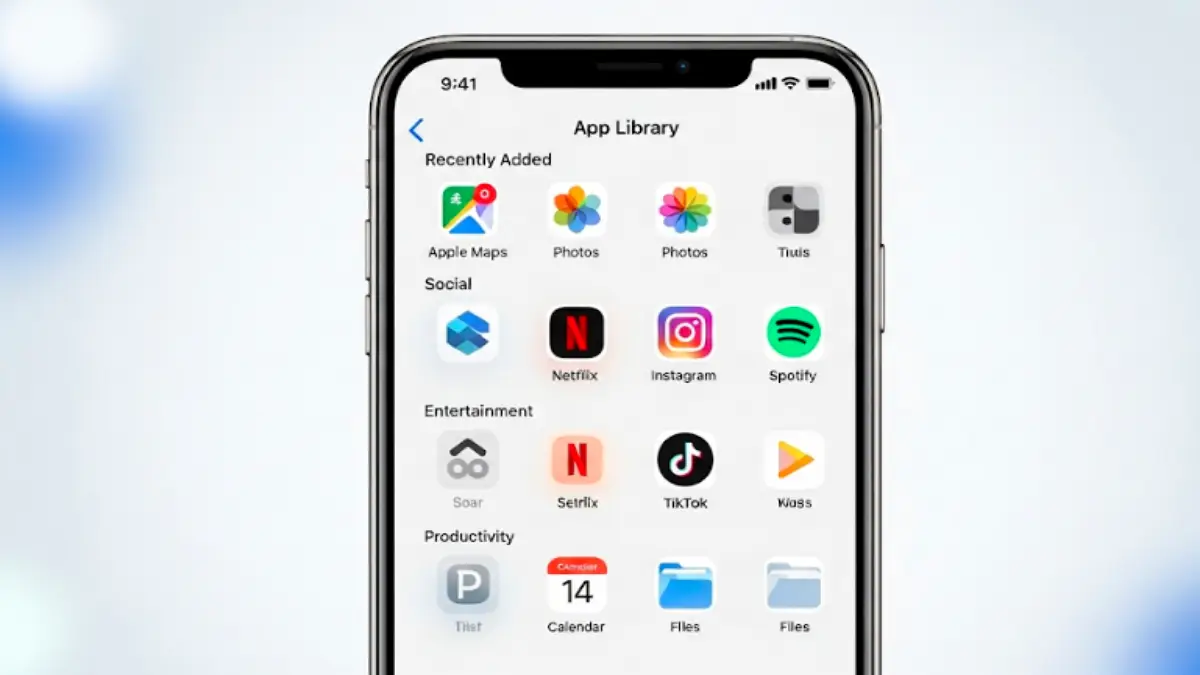 iPhoneのアプリライブラリを非表示にする設定方法を解説するイメージ画像
