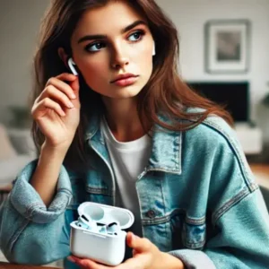 AirPods Proの片方だけ認識されずに困惑する20代女性