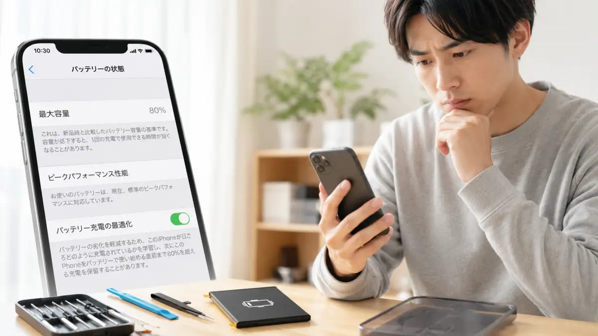 iPhoneバッテリー 80以下は交換すべき？費用や方法を解説