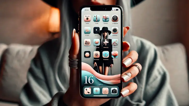 iPhone16のおしゃれなホーム画面のレイアウトイメージ