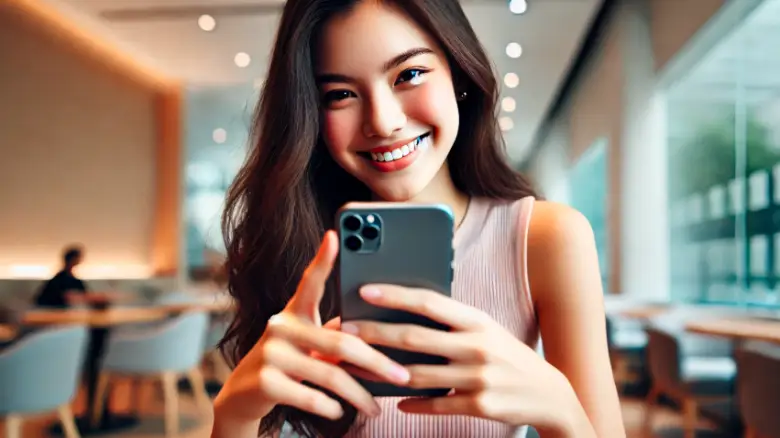 iPhone16を快適に使う20代女性のイメージ画像