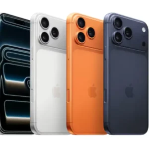 iPhone17 カラー比較（シルバー・ホワイト・オレンジ・ネイビーの4色並び）