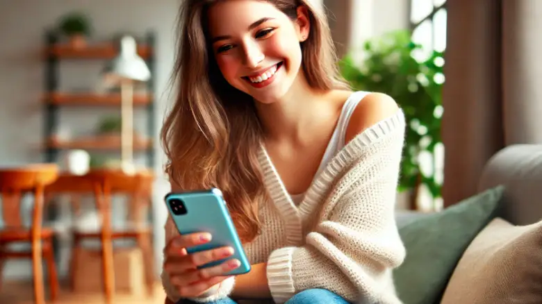 スマホのバッテリー交換後に快適に使う20代女性