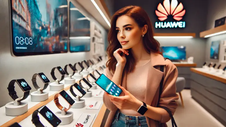 HUAWEI製品を選ぶ20代女性のイメージ