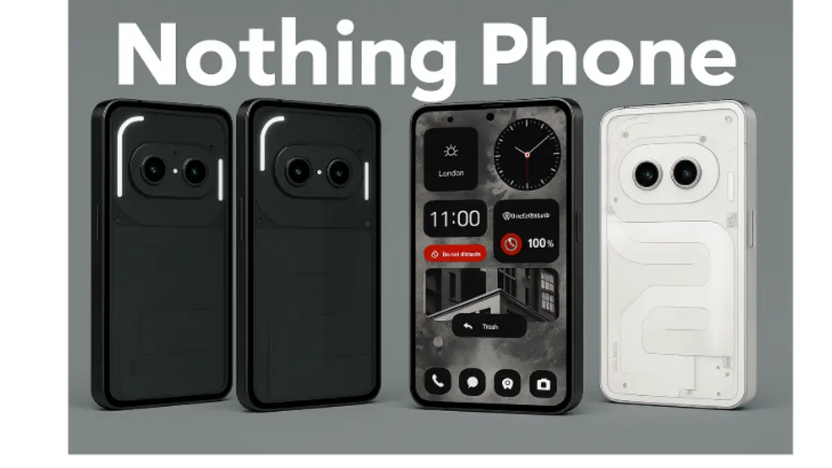 Nothing Phone 3a のカラーバリエーションと前面・背面デザインを比較した画像