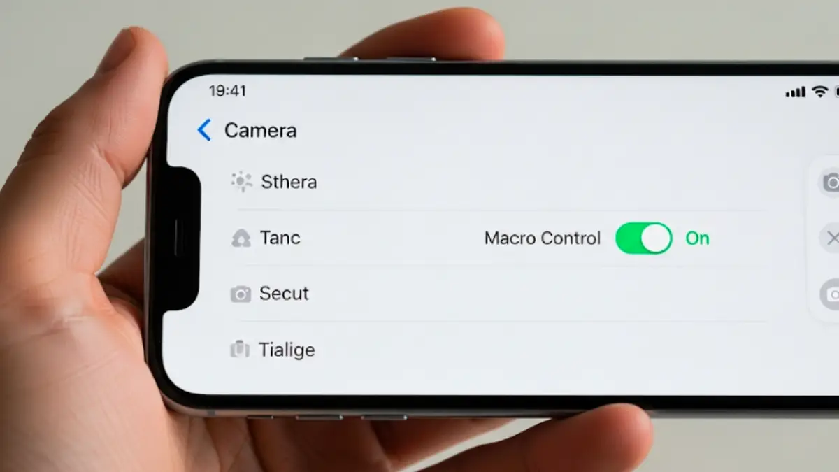 iPhoneのカメラ画面でマクロモードを手動で無効化する操作例
