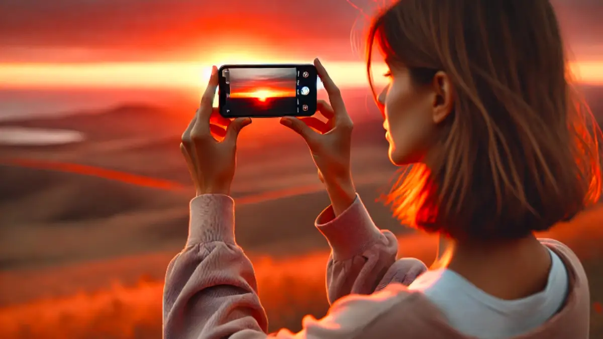 iPhoneのカメラ画面に表示されたマクロ撮影モードのチューリップアイコン