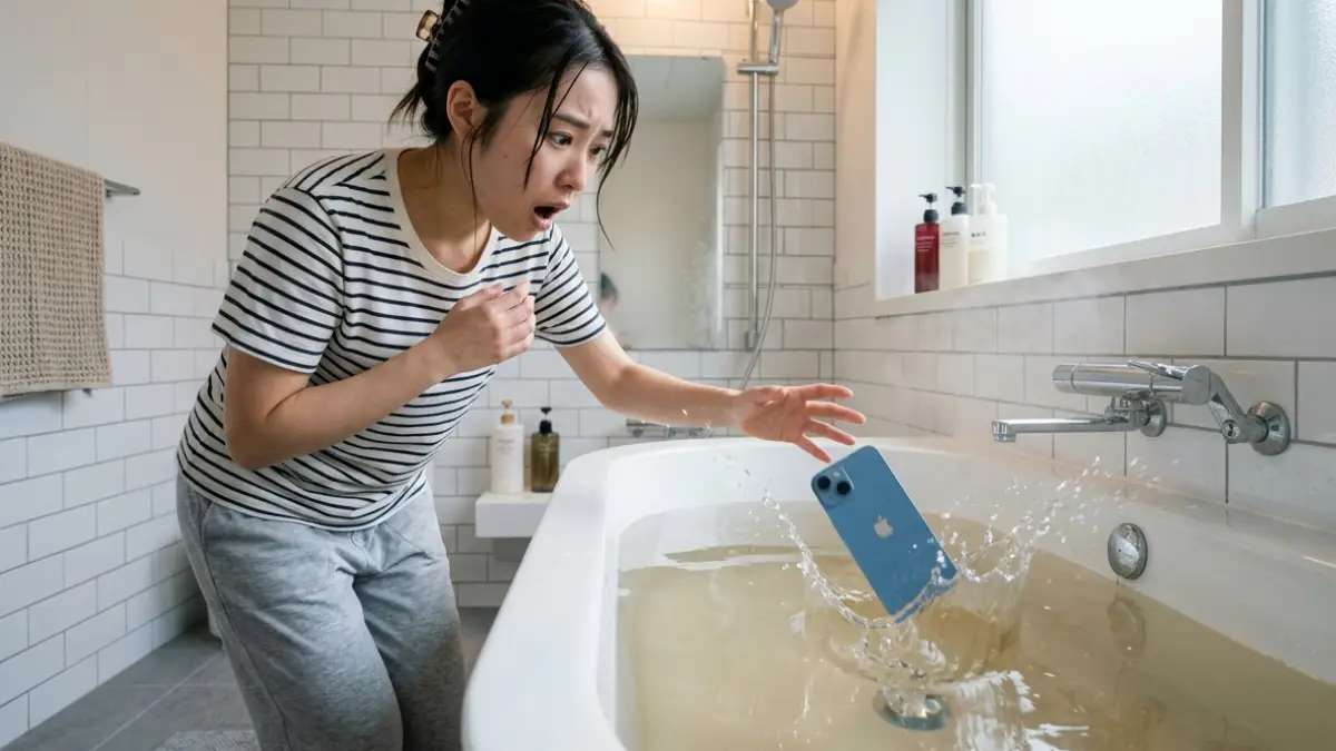 iPhone14 お風呂に落とした時の安全な対処法