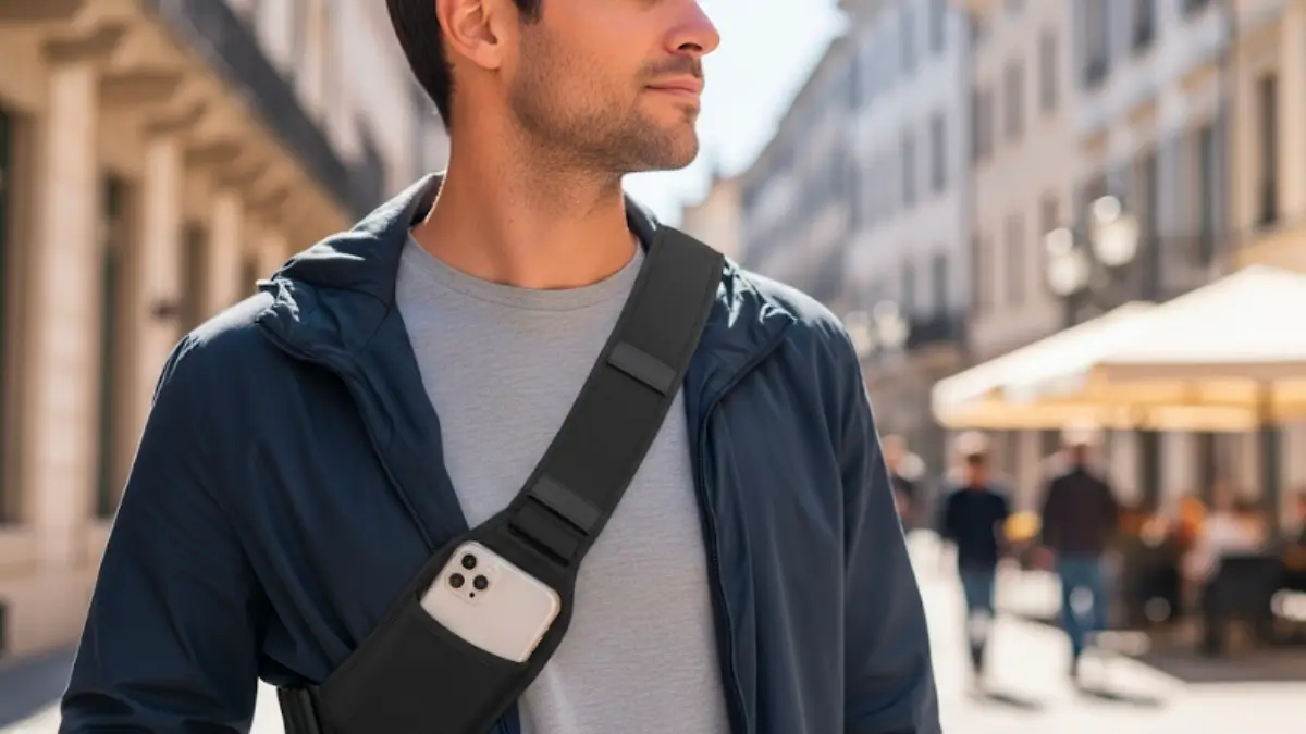 海外旅行中にスマホを安心して持ち歩くポイントを象徴したイメージ