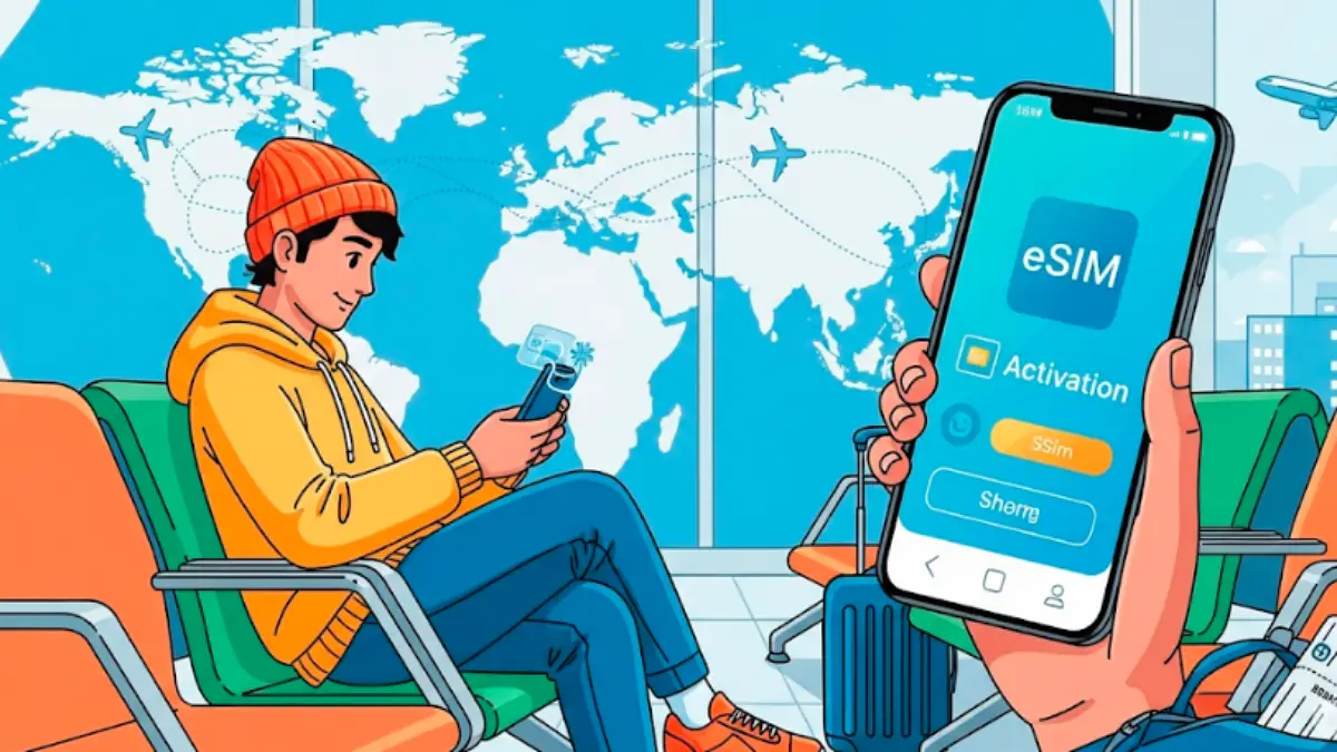 海外旅行でスマホを安全に利用する方法を解説するイメージ