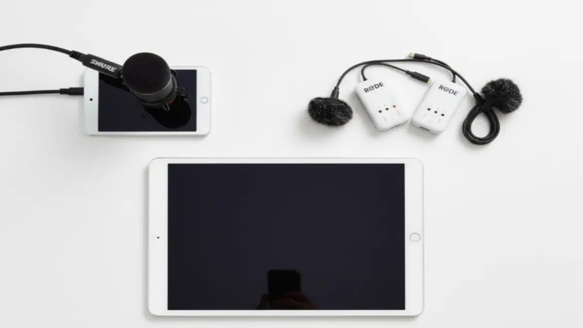 iPad向け外付けマイク（Shure、RODE、SENNHEISER等）を並べた比較画像