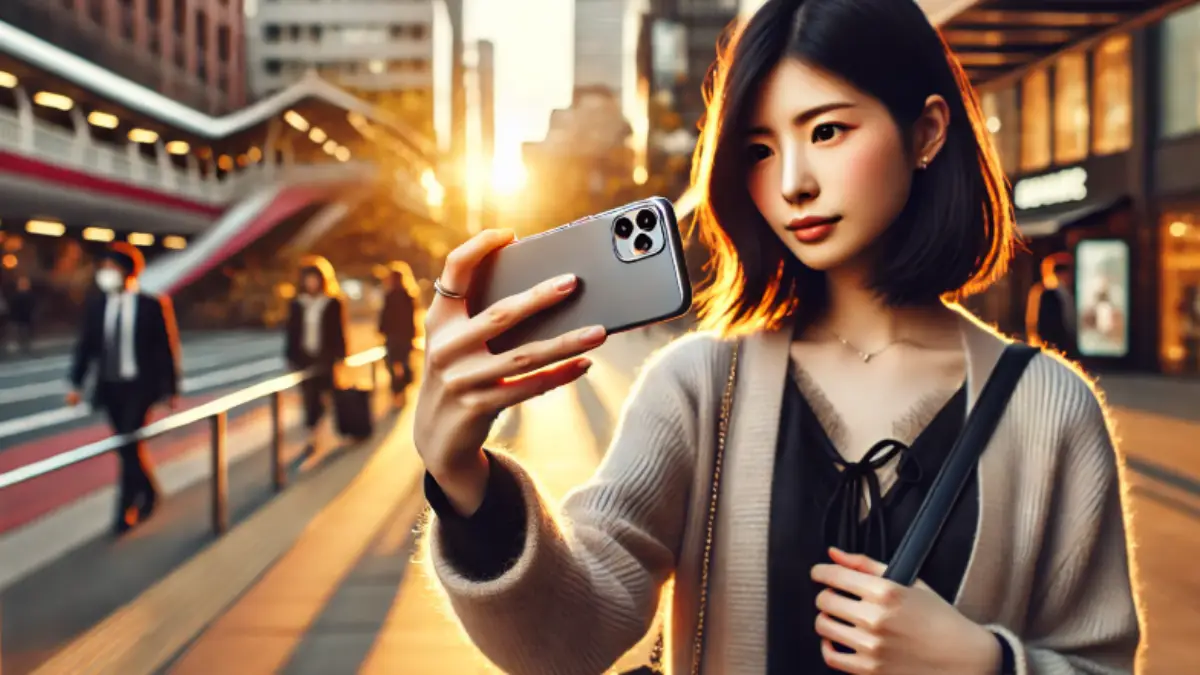 iPhone17 カメラコントロールを使う女性の撮影シーン｜屋外で自然に撮る瞬間