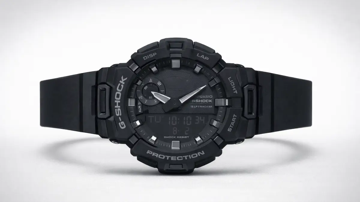 G-SHOCKのLine通知に対応したブラック単色デザインの横長商品画像