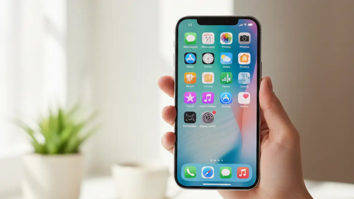 iPhone17の初期設定が完了して使い始められる状態のイメージ