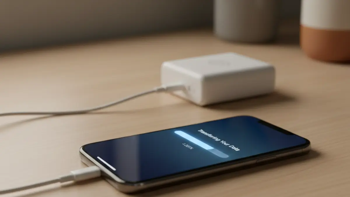 iPhone17の初期設定中に進捗を待っている状態のイメージ