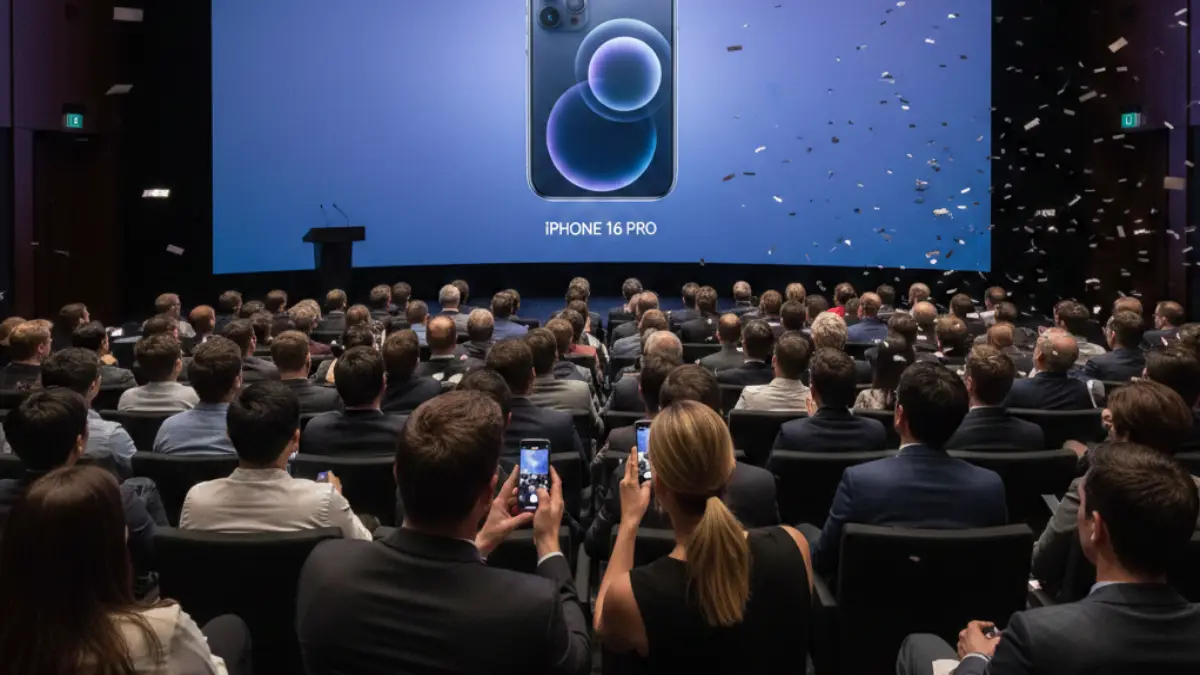 iPhone18の発売日と価格予想 iPhone18の発売時期と価格予想をイメージした発表イベントの雰囲気