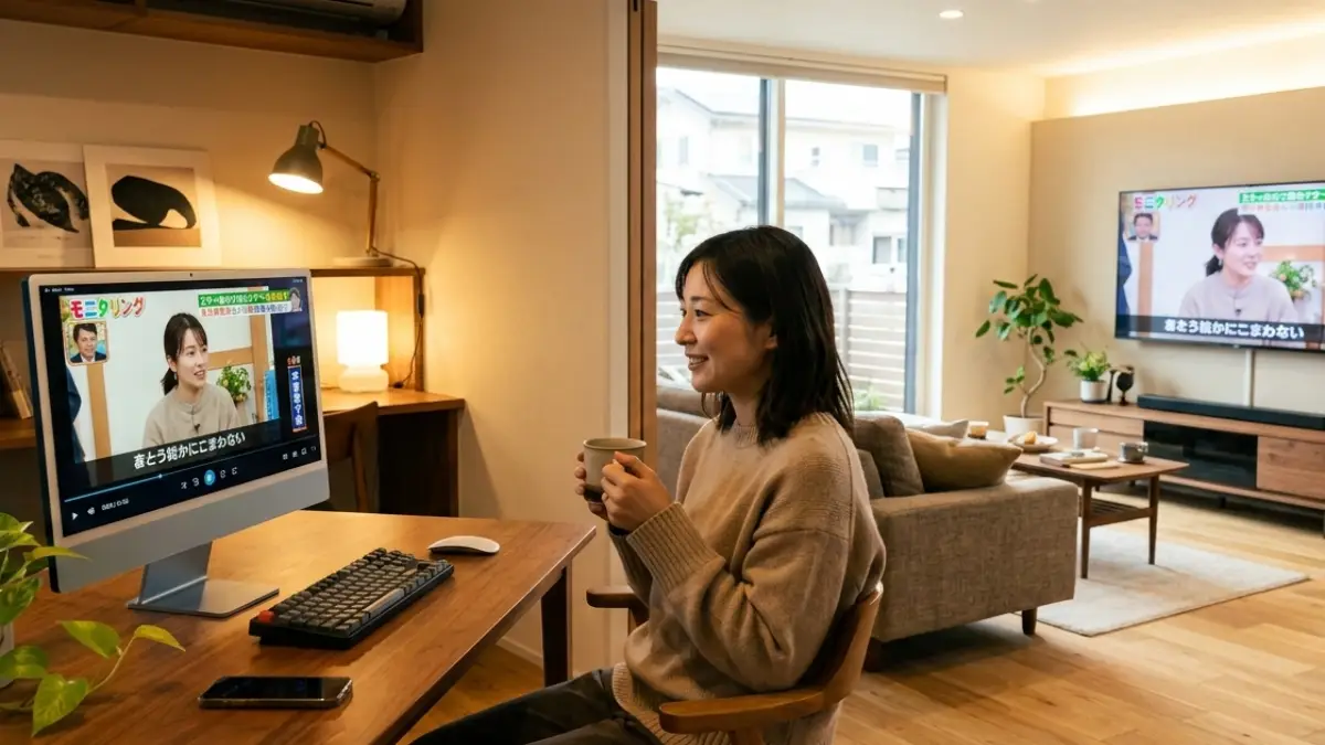 DTCP-IPでレコーダー視聴する方法 レコーダーの録画番組をiMacで別室視聴する日本人の利用イメージ