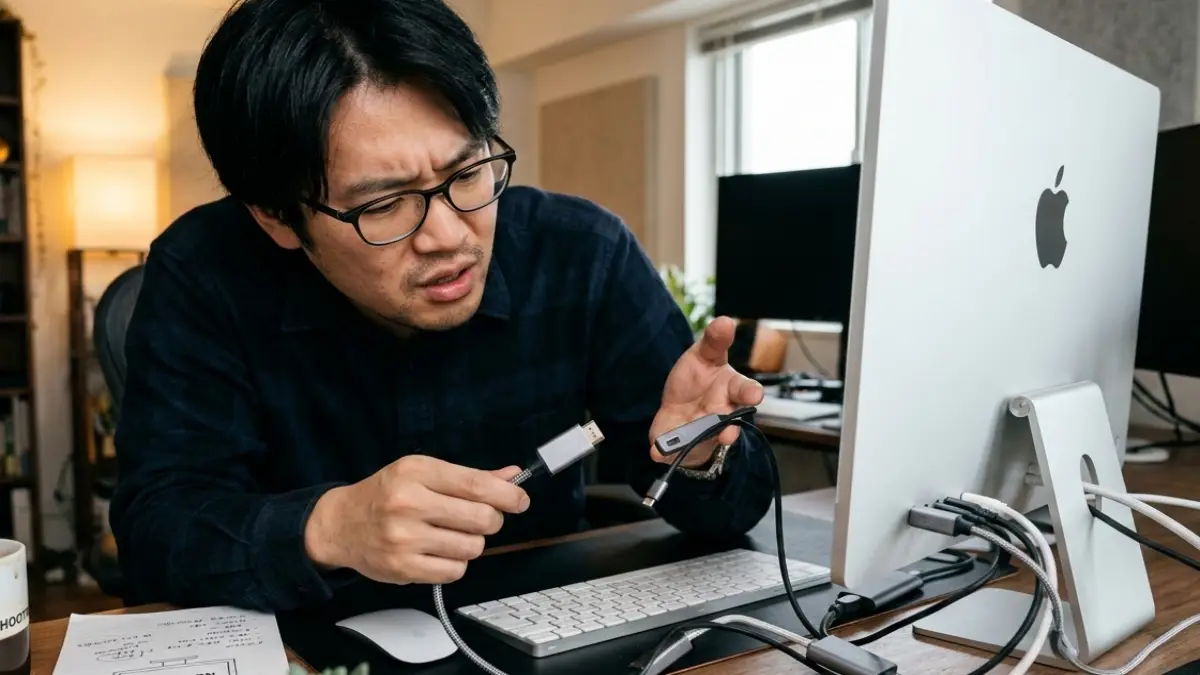 iMacのHDMI入力は原則できない iMacにHDMI機器をつないでも映らず困る日本人の利用イメージ