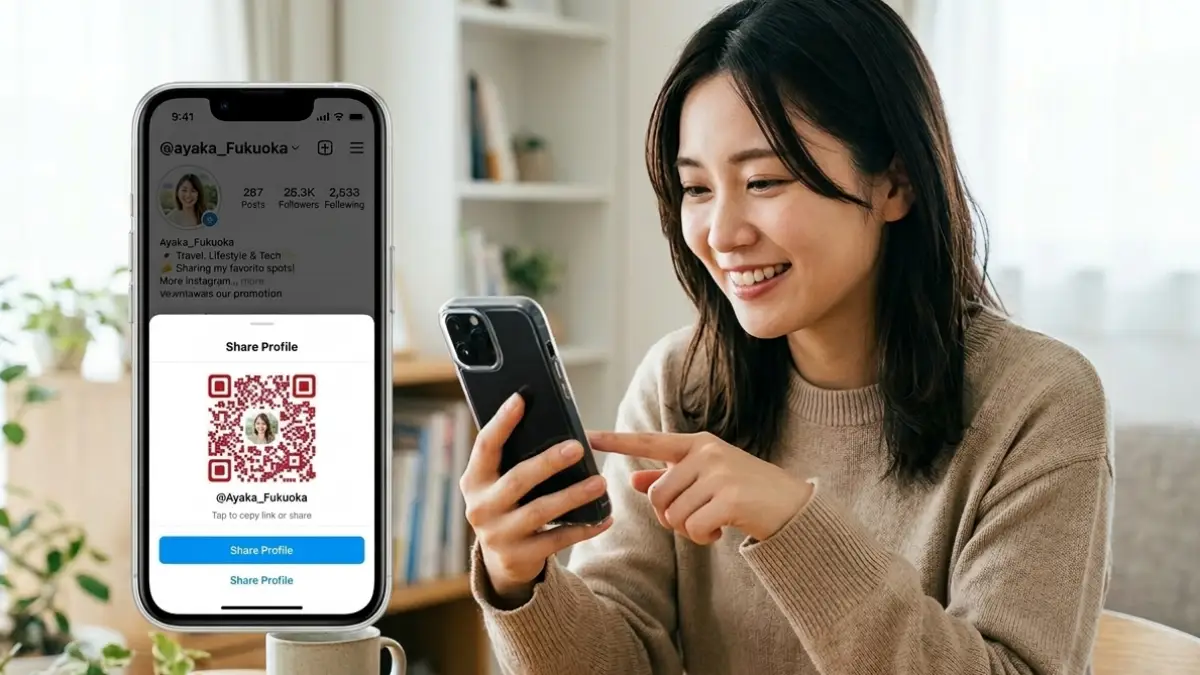 インスタ qrコード どこ プロフィールをシェアの場所