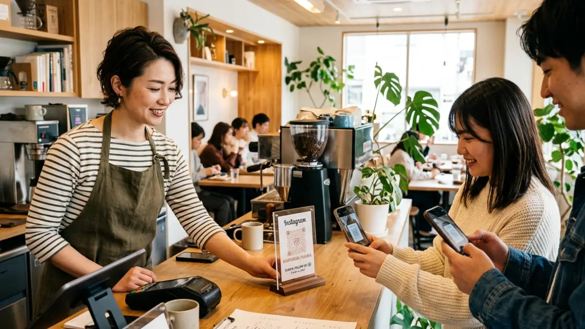 インスタ qrコード 店舗 POP フォロー誘導