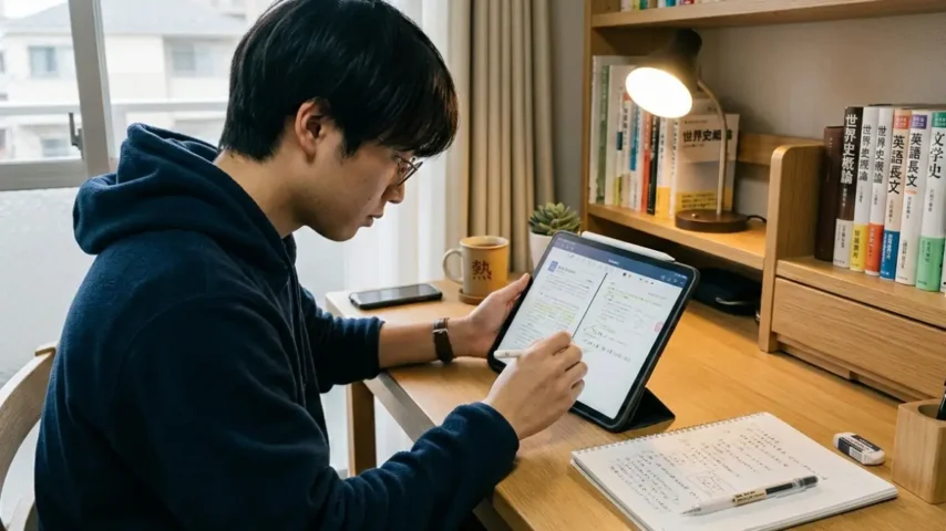 iPadを長く使うために管理している様子