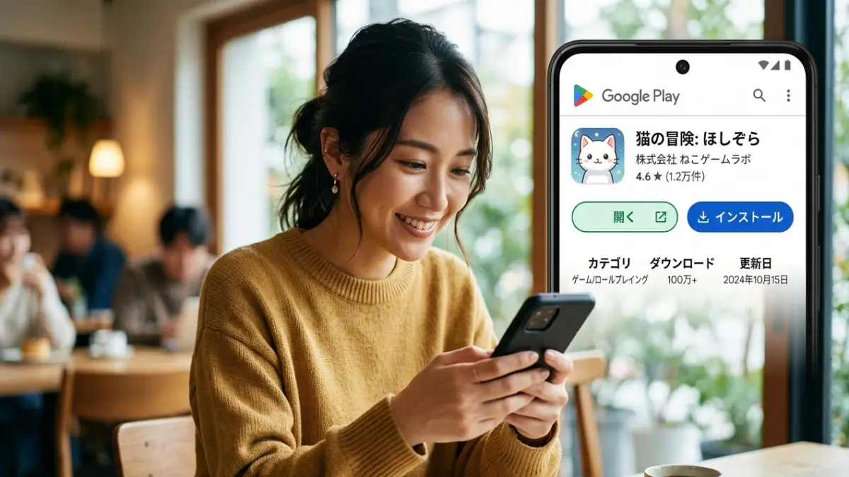 Androidアプリの状態をPlayストアで確認する画面イメージ