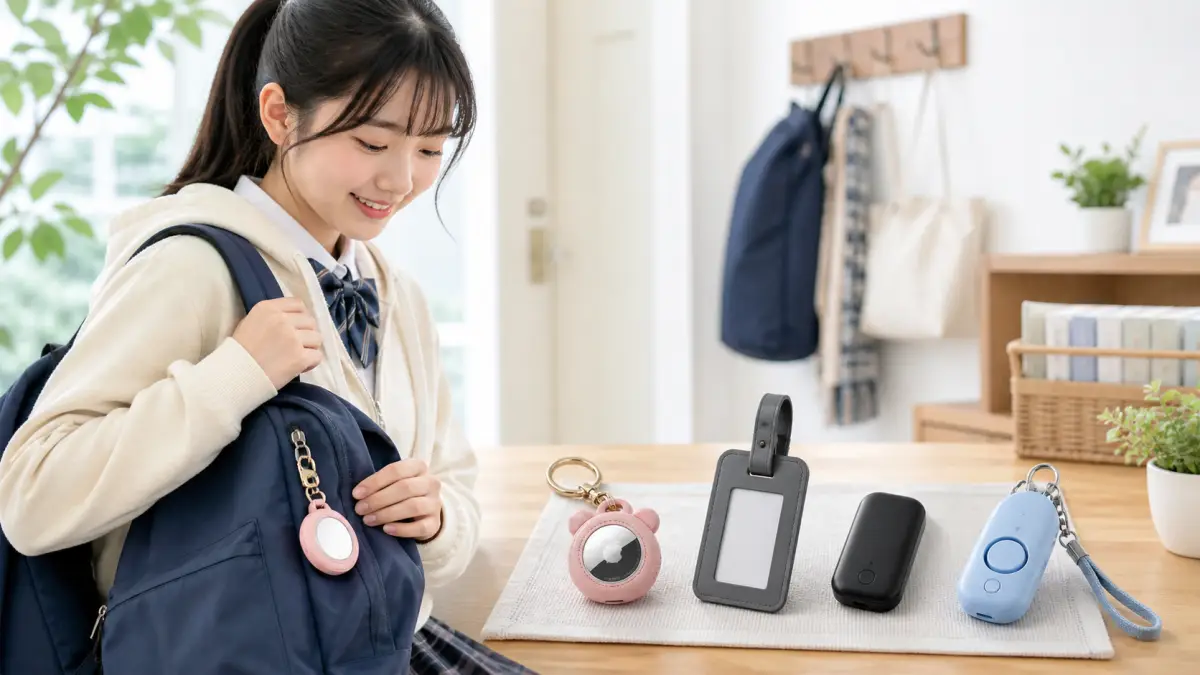 AirTag誤作動が不安な人向けのおすすめ商品を選ぶ10代女性のイメージ画像