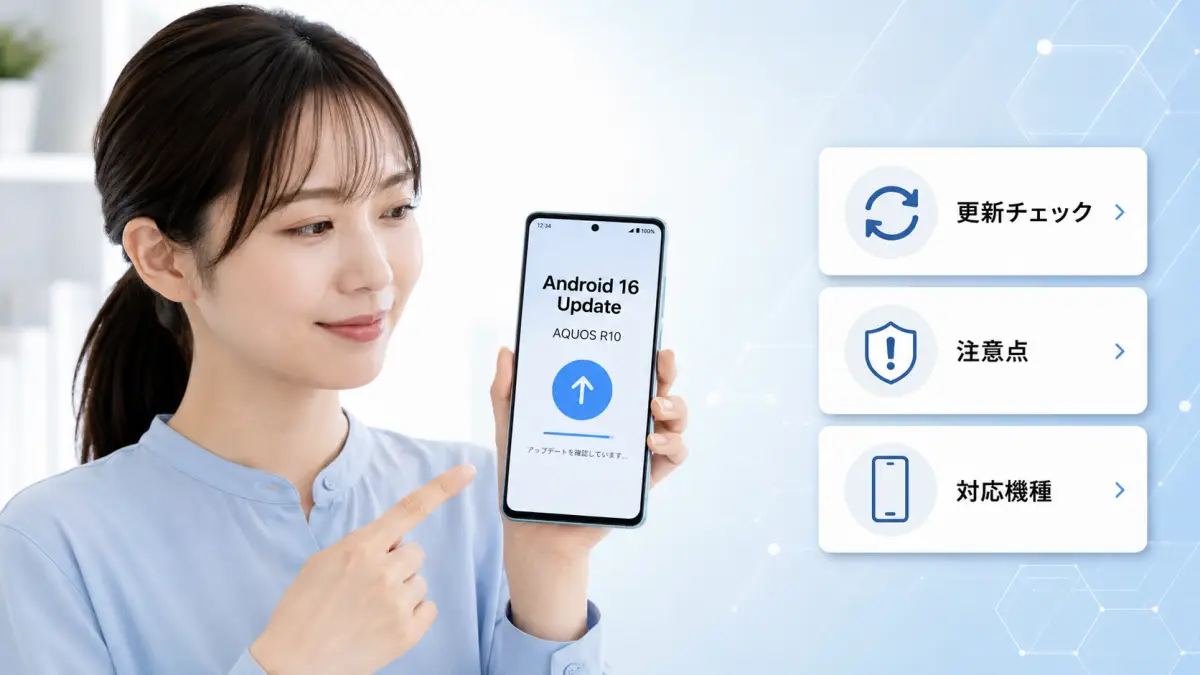 AQUOS R10アンドロイド16更新判断と注意点の確認方法
