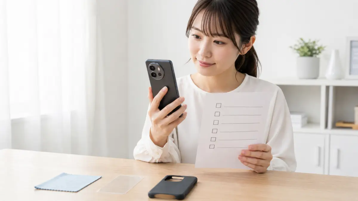 AQUOS R10の症状別チェックと相談目安を確認する日本人女性のイメージ