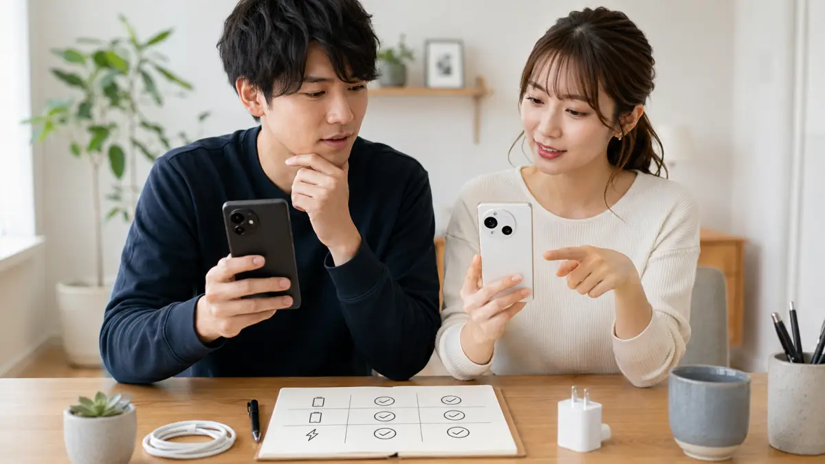 AQUOS R10バッテリー 持ちとGalaxy S25を比較する日本人男女