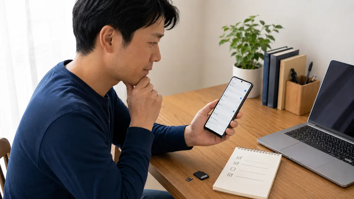 AQUOSでSDカードが認識しない時に確認する日本人女性