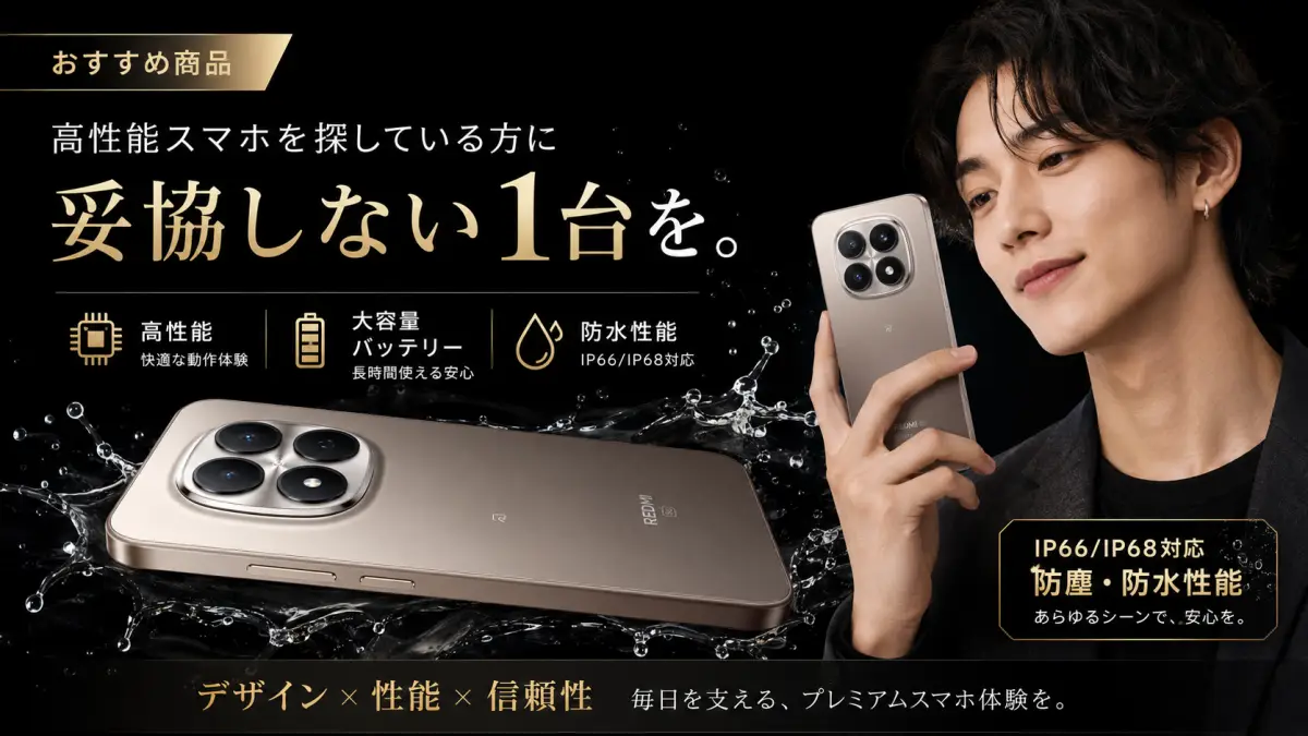 POCO F7のおすすめ商品を紹介する高性能スマホのバナー画像