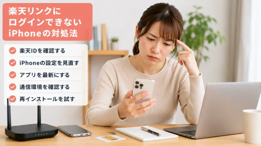 楽天 リンク ログインできないiPhoneの対処法 楽天 リンク ログインできないiPhoneの設定を確認する日本人女性