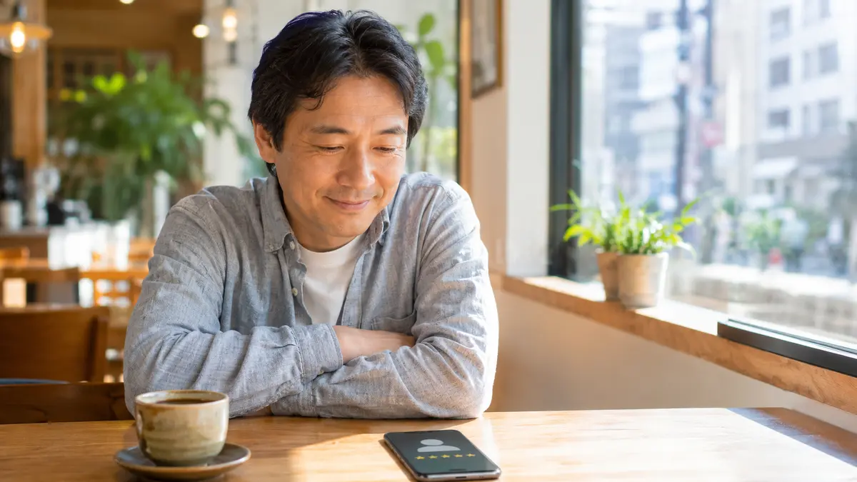 Googleマップ口コミのニックネーム設定まとめ google マップ 口コミ ニックネームの設定を確認して安心する日本人男性