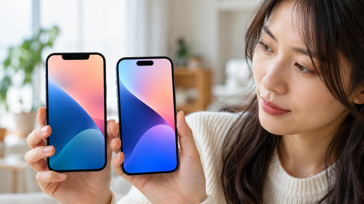 iPhone 18eのDynamic Island搭載予想とノッチ比較 iPhone 18eのDynamic Island搭載予想を解説するノッチとピル型表示の比較